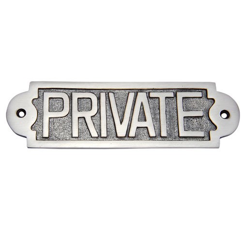 Medium Private Brass Door Sign